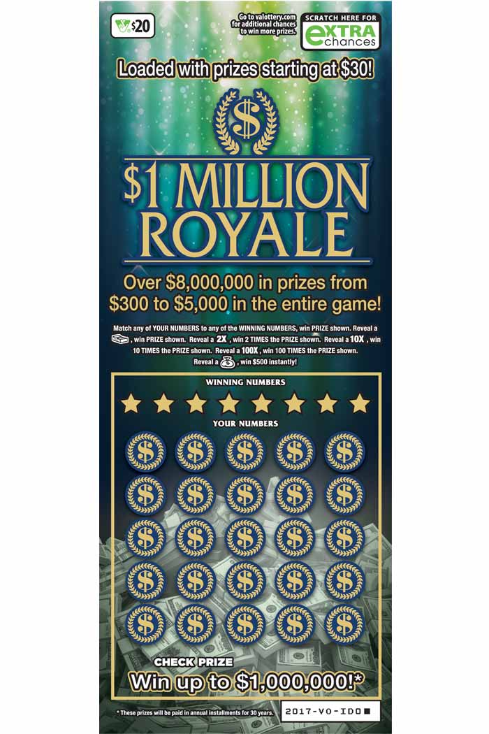 1 Million Royale Scratcher 2017 Virginia Lottery