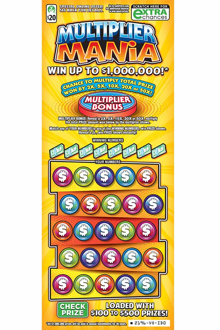 Multiplier Mania Scratcher 2196 Virginia Lottery