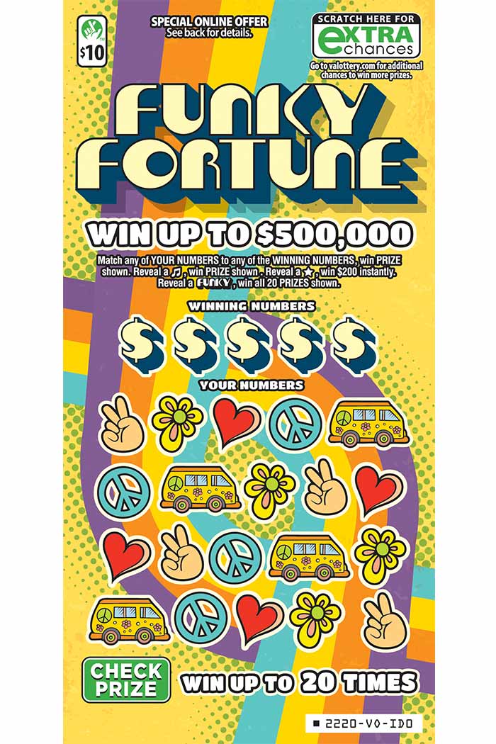 Funky Fortune Scratcher 2220 Virginia Lottery