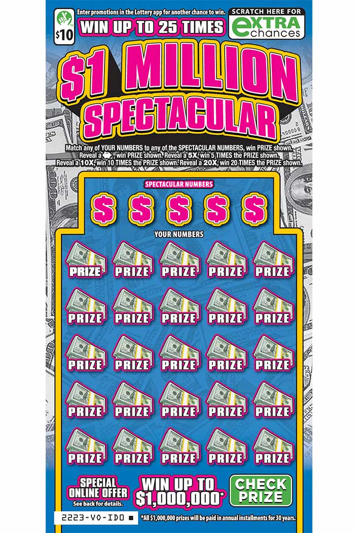 1 Million Spectacular Scratcher 2223 Virginia Lottery
