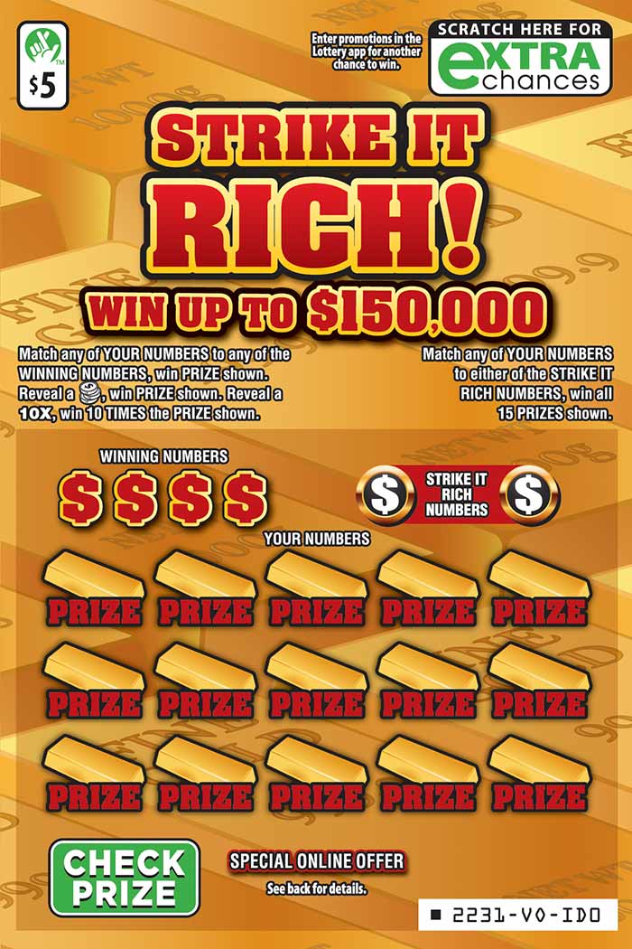 Strike It Rich! Scratcher 2231 Virginia Lottery