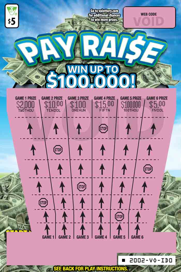 Pay Raie Scratcher 2002 Virginia Lottery