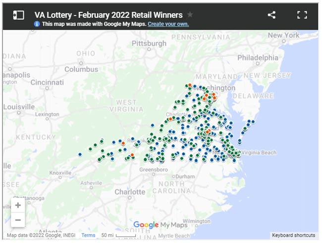 February 2022 retail winners map