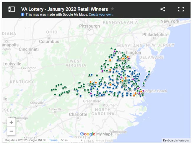January 2022 retail winners map