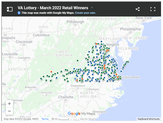 March 2022 retail winner map